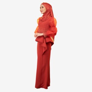 Akyla Dress in Brick Orange