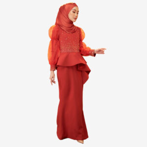 Akyla Dress in Brick Orange